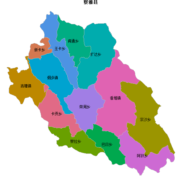 察雅县乡镇地图shp数据WGS84坐标系.shp