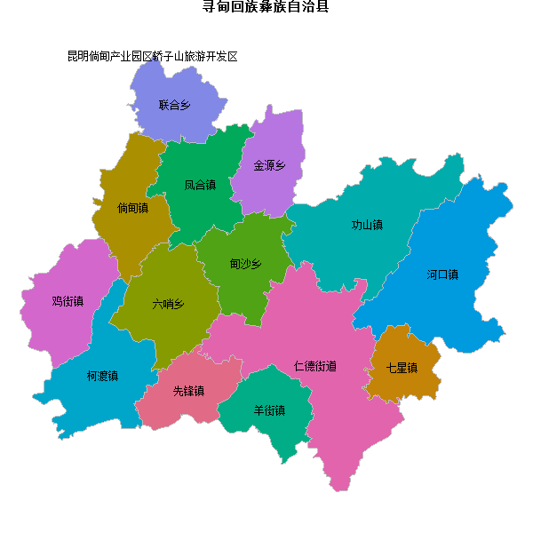 寻甸回族彝族自治县乡镇地图shp数据WGS84坐标系.shp