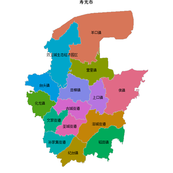 寿光市乡镇地图shp数据WGS84坐标系.shp