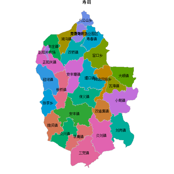 寿县乡镇地图shp数据WGS84坐标系.shp