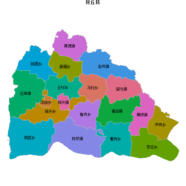 封丘县乡镇地图shp数据WGS84坐标系.shp