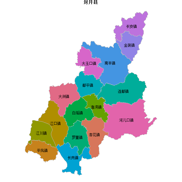 封开县乡镇地图shp数据WGS84坐标系.shp