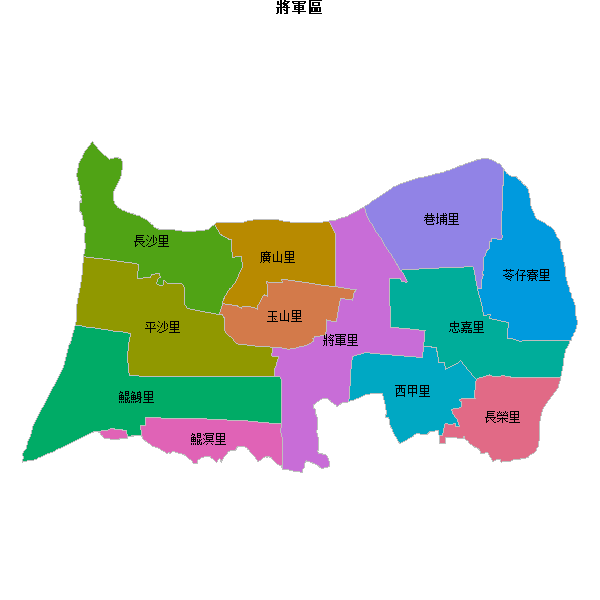將軍區乡镇地图shp数据WGS84坐标系.shp