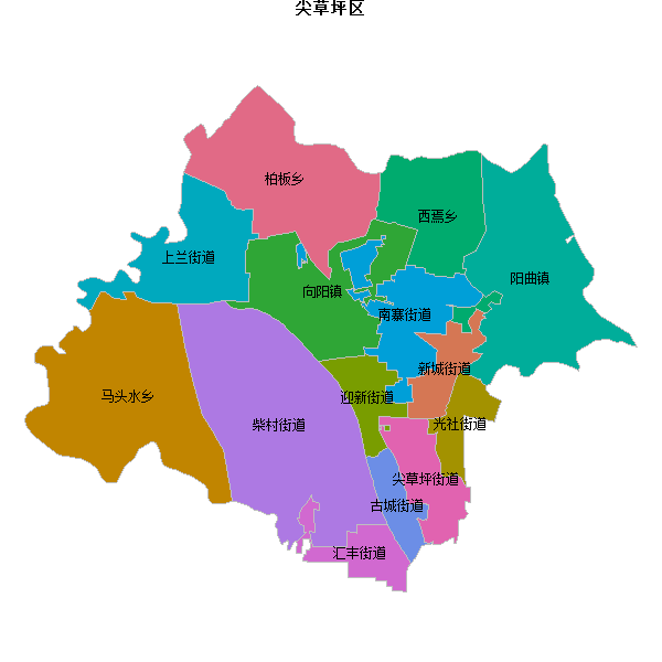 尖草坪区乡镇地图shp数据WGS84坐标系.shp