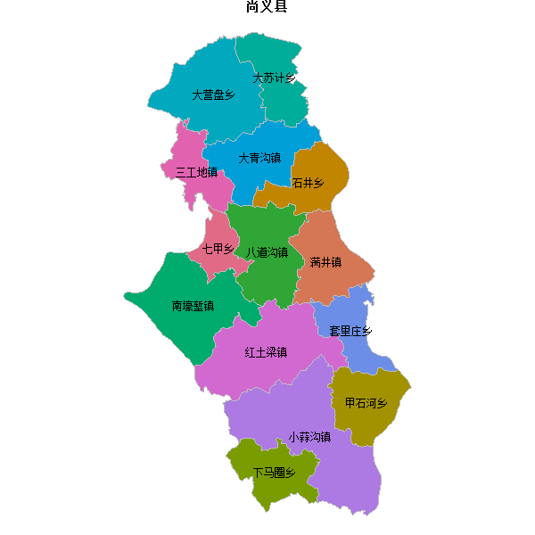 尚义县乡镇地图shp数据WGS84坐标系.shp