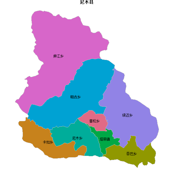 尼木县乡镇地图shp数据WGS84坐标系.shp