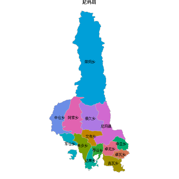 尼玛县乡镇地图shp数据WGS84坐标系.shp