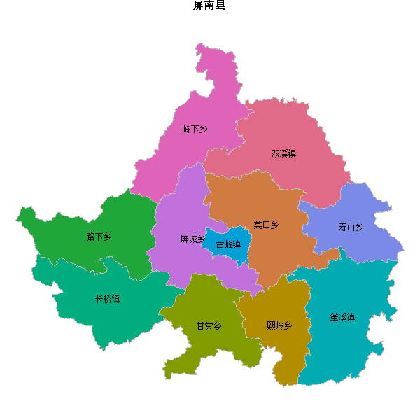屏南县乡镇地图shp数据WGS84坐标系.shp