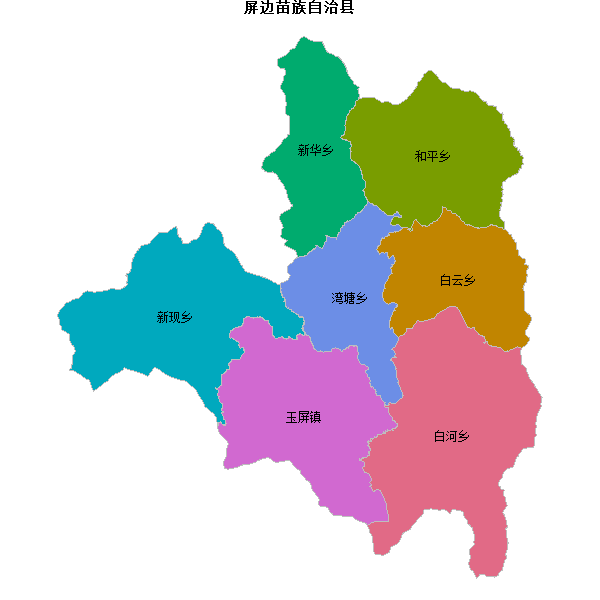 屏边苗族自治县乡镇地图shp数据WGS84坐标系.shp