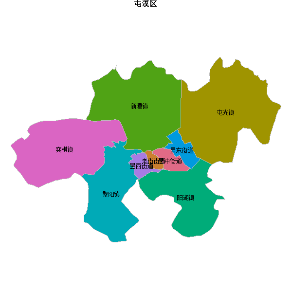 屯溪区乡镇地图shp数据WGS84坐标系.shp
