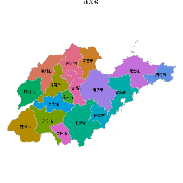 山东省地图shp数据WGS84坐标系.shp