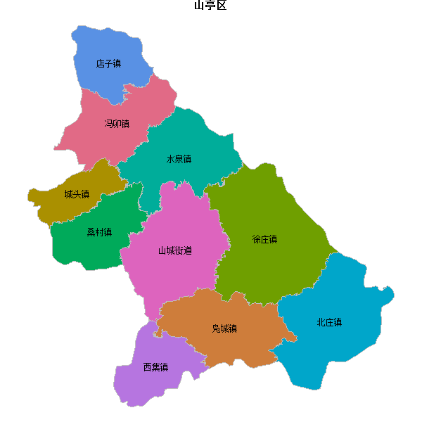 山亭区乡镇地图shp数据WGS84坐标系.shp