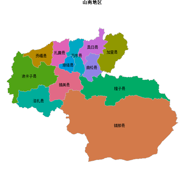 山南地区地图shp数据WGS84坐标系.shp