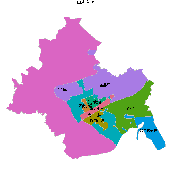 山海关区乡镇地图shp数据WGS84坐标系.shp