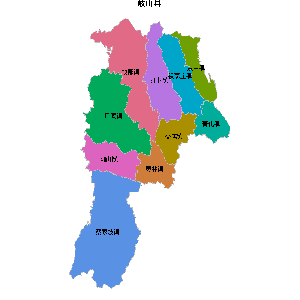 岐山县乡镇地图shp数据WGS84坐标系.shp