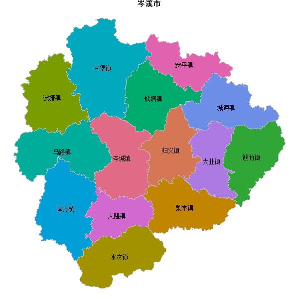 岑溪市乡镇地图shp数据WGS84坐标系.shp
