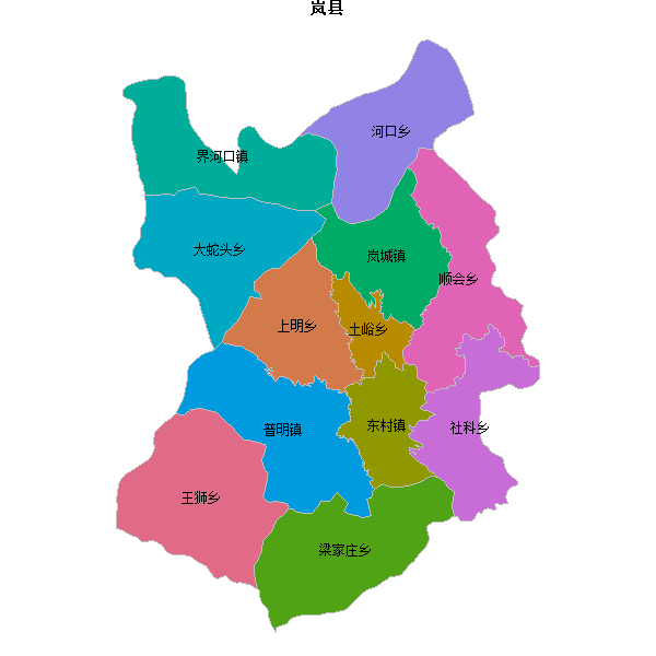 岚县乡镇地图shp数据WGS84坐标系.shp