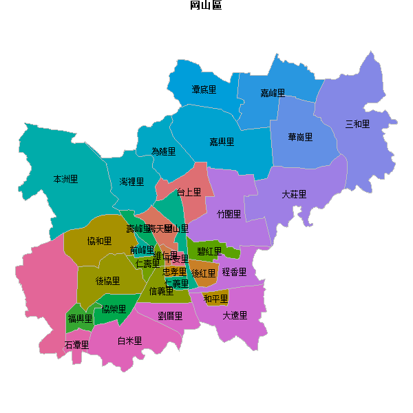 岡山區乡镇地图shp数据WGS84坐标系.shp