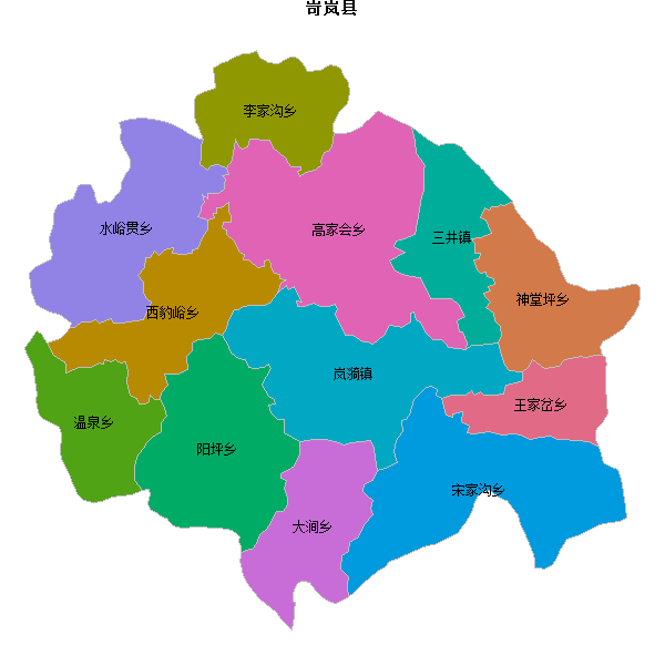 岢岚县乡镇地图shp数据WGS84坐标系.shp