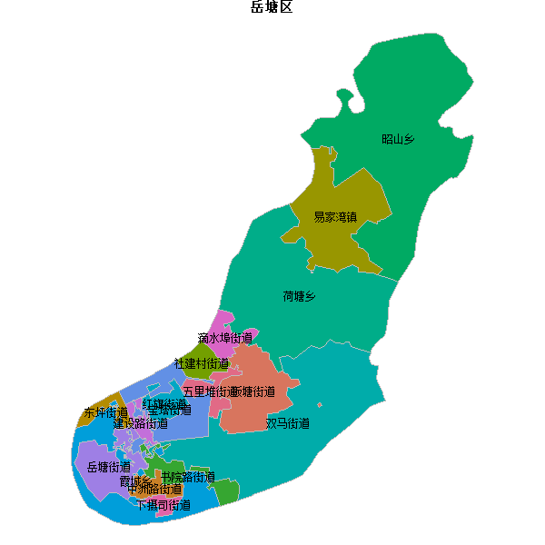 岳塘区乡镇地图shp数据WGS84坐标系.shp