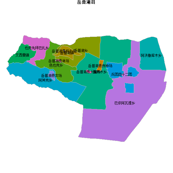 岳普湖县乡镇地图shp数据WGS84坐标系.shp