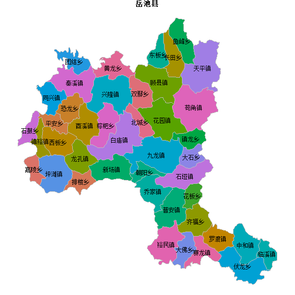 岳池县乡镇地图shp数据WGS84坐标系.shp