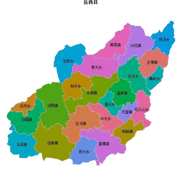 岳西县乡镇地图shp数据WGS84坐标系.shp