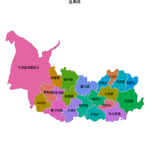 岳阳县乡镇地图shp数据WGS84坐标系.shp