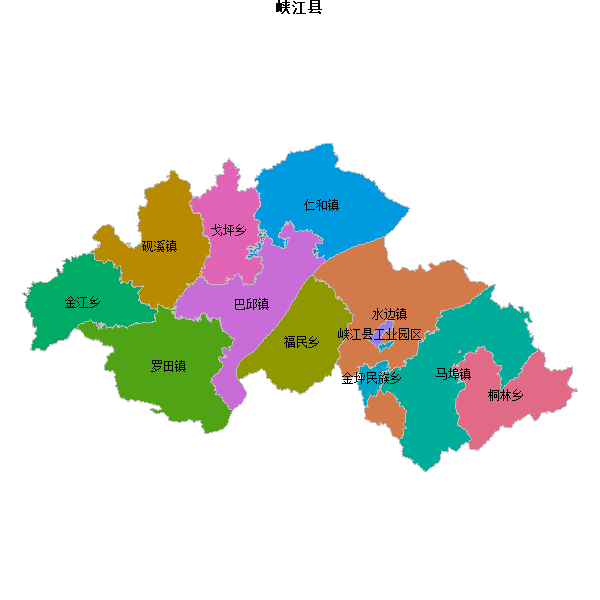 峡江县乡镇地图shp数据WGS84坐标系.shp