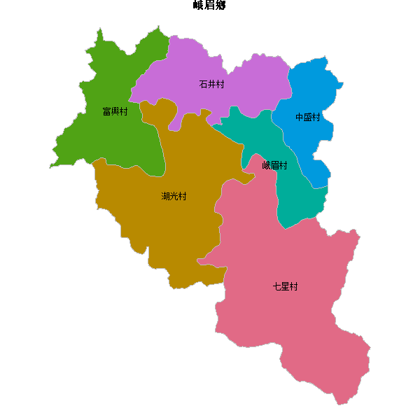 峨眉鄉乡镇地图shp数据WGS84坐标系.shp