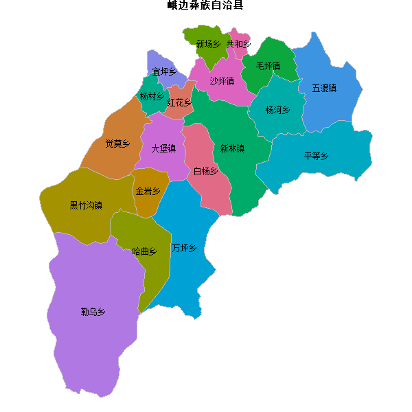 峨边彝族自治县乡镇地图shp数据WGS84坐标系.shp
