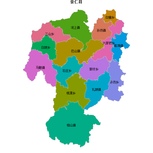 崇仁县乡镇地图shp数据WGS84坐标系.shp