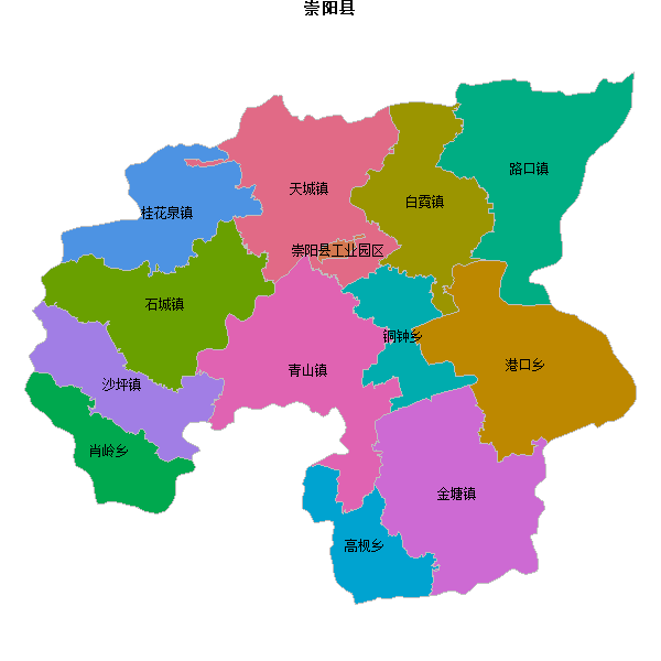 崇阳县乡镇地图shp数据WGS84坐标系.shp