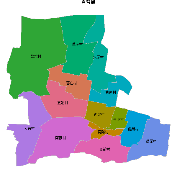 崙背鄉乡镇地图shp数据WGS84坐标系.shp