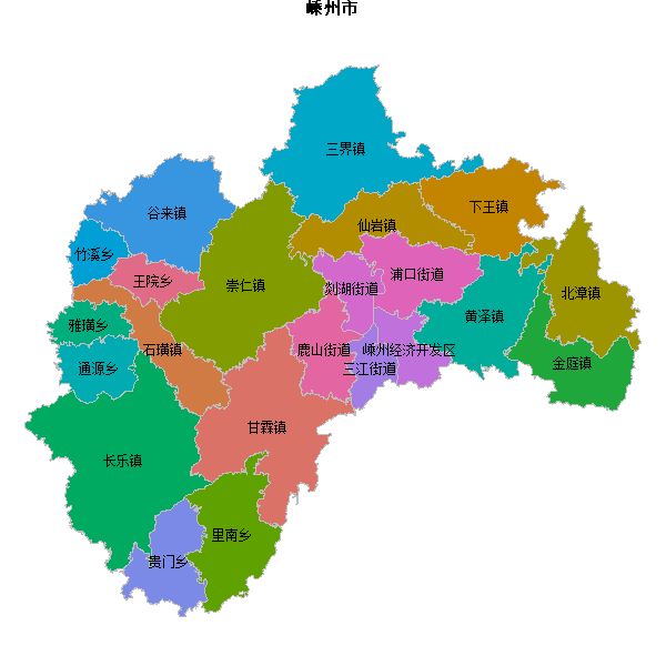 嵊州市乡镇地图shp数据WGS84坐标系.shp