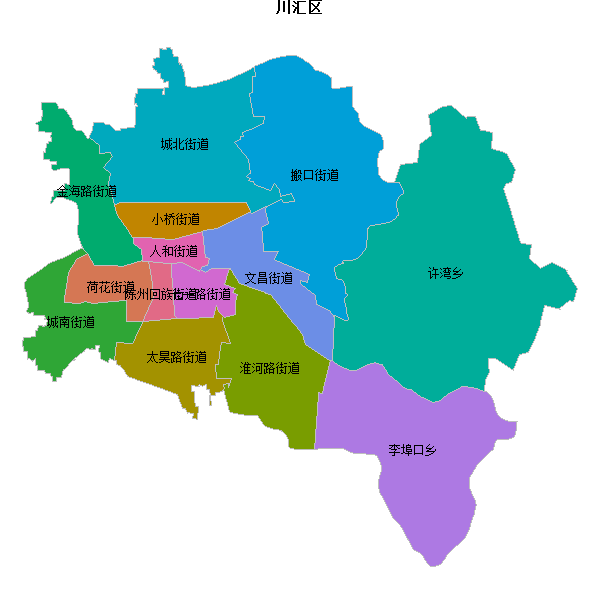 川汇区乡镇地图KML数据WGS84坐标系.KML