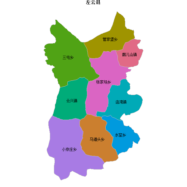 左云县乡镇地图shp数据WGS84坐标系.shp