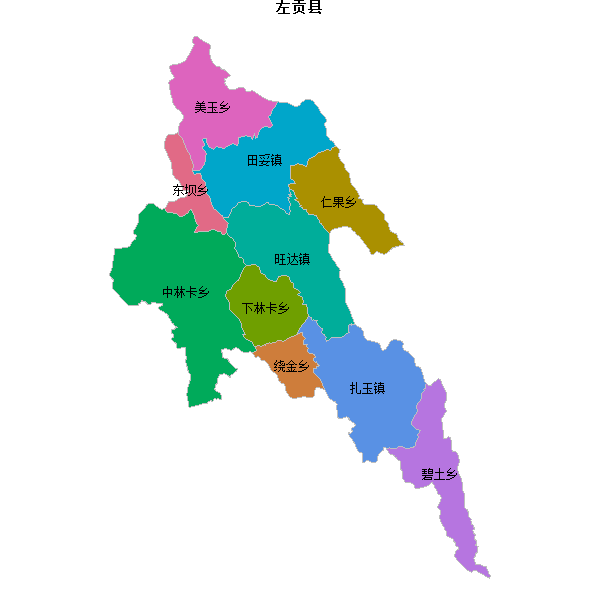 左贡县乡镇地图shp数据WGS84坐标系.shp