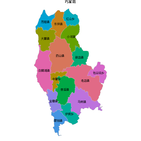 巧家县乡镇地图shp数据WGS84坐标系.shp