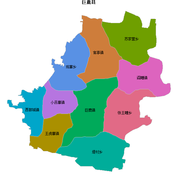 巨鹿县乡镇地图shp数据WGS84坐标系.shp