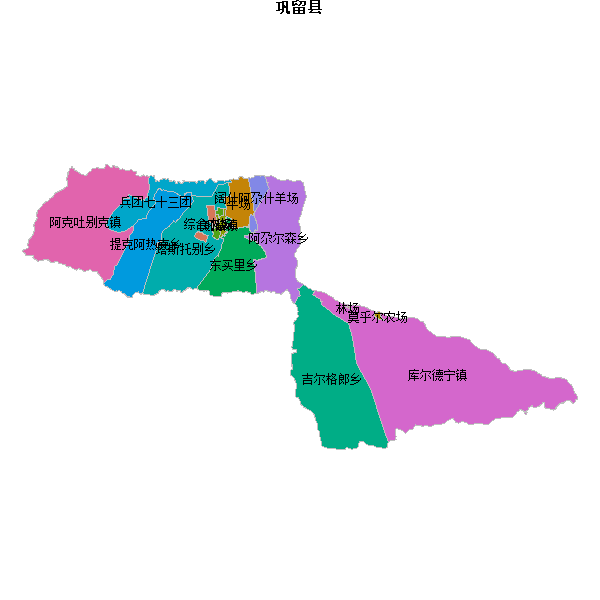 巩留县乡镇地图shp数据WGS84坐标系.shp