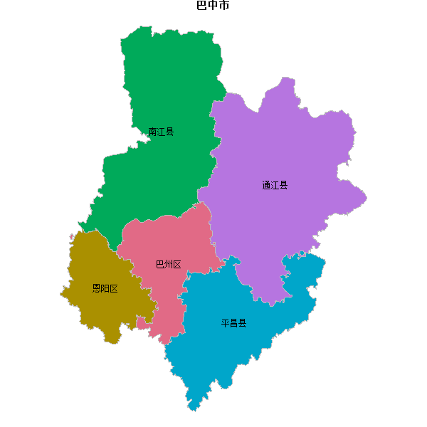 巴中市地图shp数据WGS84坐标系.shp