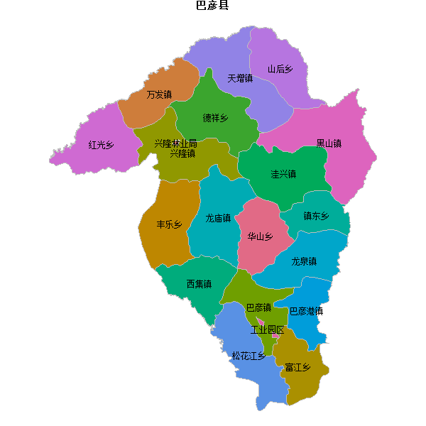 巴彦县乡镇地图shp数据WGS84坐标系.shp