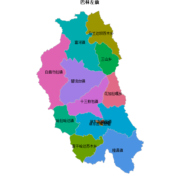 巴林左旗乡镇地图shp数据WGS84坐标系.shp