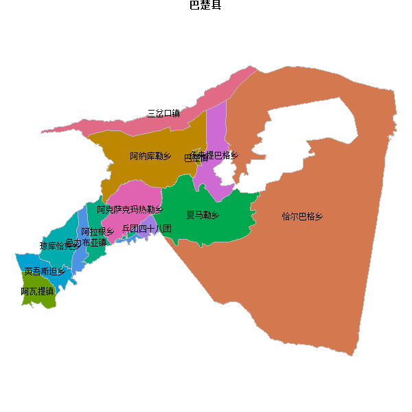 巴楚县乡镇地图shp数据WGS84坐标系.shp