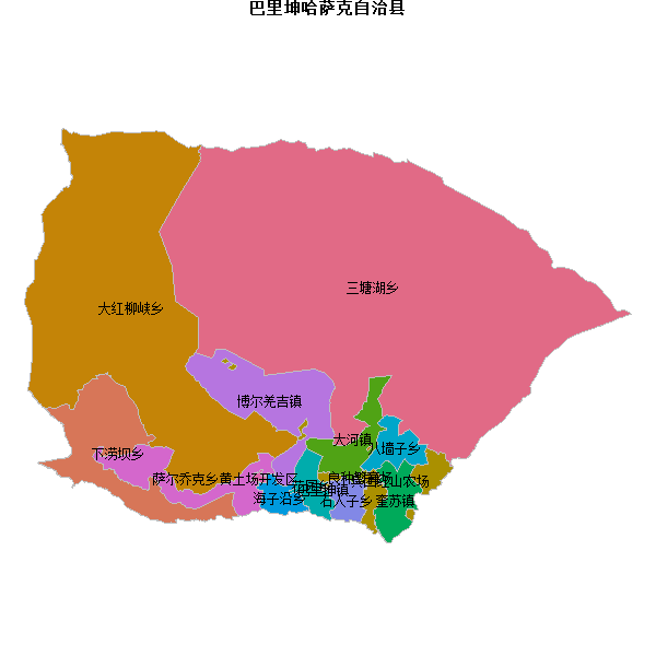巴里坤哈萨克自治县乡镇地图shp数据WGS84坐标系.shp