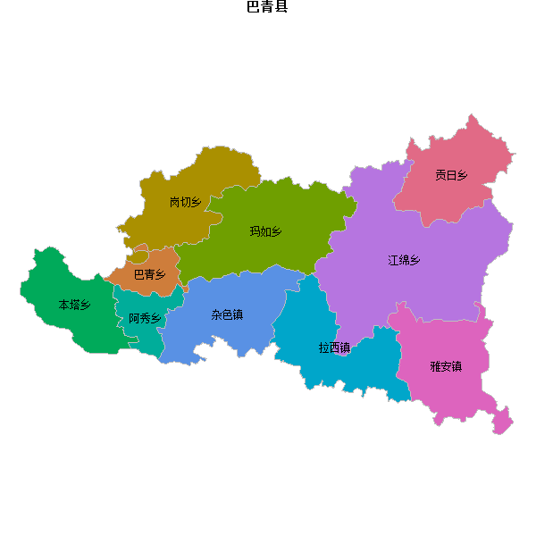 巴青县乡镇地图shp数据WGS84坐标系.shp