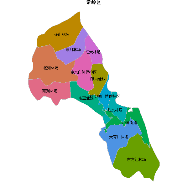 带岭区乡镇地图shp数据WGS84坐标系.shp