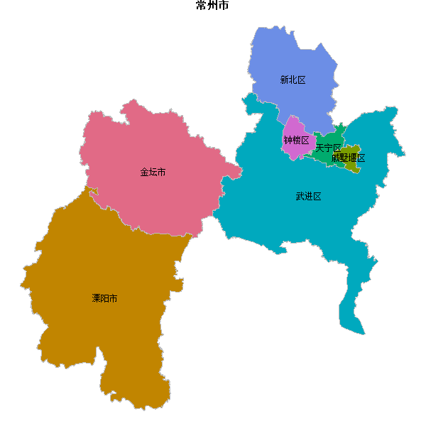 常州市地图shp数据WGS84坐标系.shp