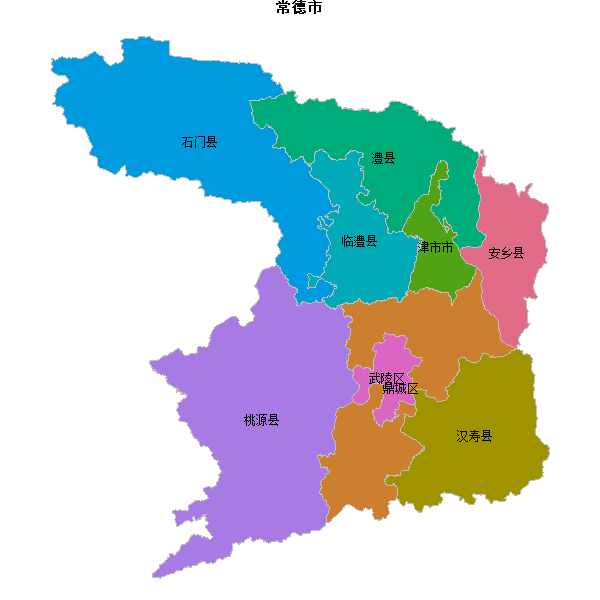 常德市地图shp数据WGS84坐标系.shp